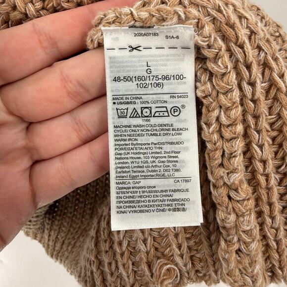 Gap Beige 100% Cotton Knit Oversized Sweater Women's Size Large - Picture 4 of 8